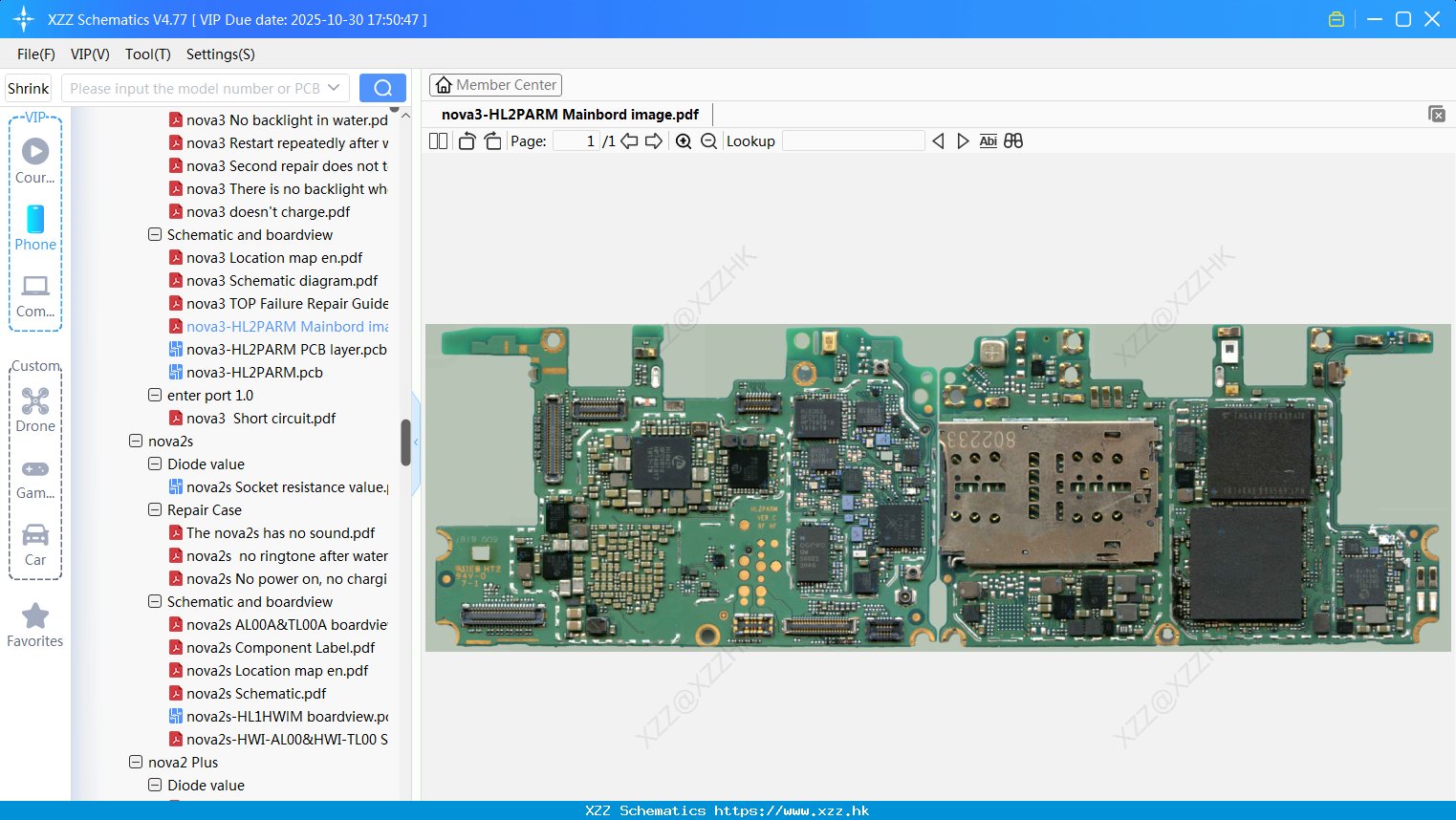 Huawei Nova3-HL2PARM Mainbord Image